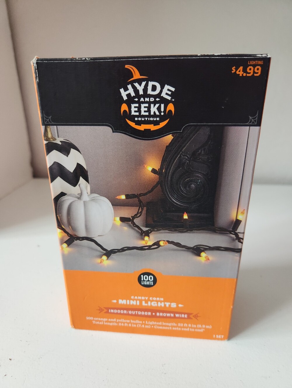 Hyde & EEk! Candy Corn Mini Halloween String Lights Brown   - 100 Count
